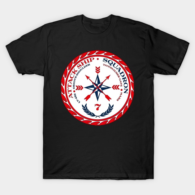 Attack Ships on Fire T-Shirt by Rare Avis 